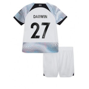 Liverpool Darwin Nunez #27 babykläder Bortatröja barn 2022-23 Korta ärmar (+ Korta byxor)